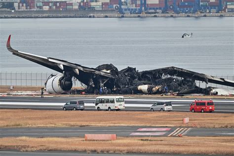 Japanese TV reports a plane has caught fire on the runway of Tokyo’s Haneda airport